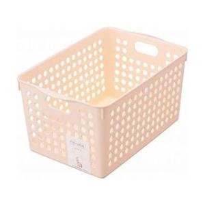 inomata イノマタ化学 ストックバスケット 幅18×奥行27.4×高さ14.3cm ライトピンク