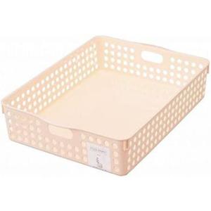 inomata イノマタ化学 ストックバスケット 幅26.4×奥行35.3×高さ8.1cm ライトピンク