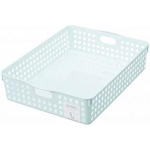 inomata イノマタ化学 ストックバスケット 幅26.4×奥行35.3×高さ8.1cm ライトブルー