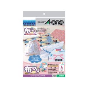 A・one エーワン  布プリ A4判 ノーカット 生地タイプ のりなし 2シート 30503