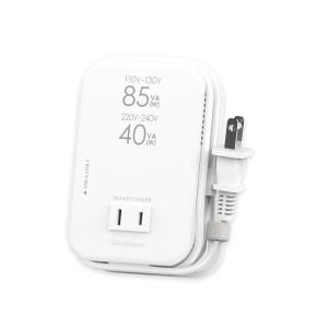 Kashimura カシムラ 海外用薄型2口変圧器 USB-A+C PD20W 110-130V/85VA 220-240V/40VA NTI-80