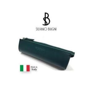 SILVANO BIAGINI/シルヴァノ・ビアジーニ  イタリア製■ペンケースL【グリーン／ブラック】■｜murauchi