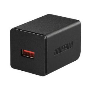 BUFFALO/バッファロー  AC-USB 2.4A 自動判別USBx1 ブラック BSMPA2402P1BK｜murauchi