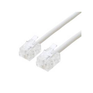 ミヨシ ミヨシ 電話用モジュラーコード 6極2芯 白 1m DC-201/WH