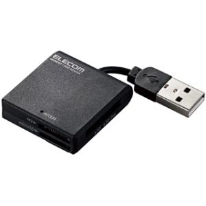 ELECOM/エレコム USB2.0 ケーブル固定メモリカードリーダ/43+5/ブラック MR-K009BK｜murauchi