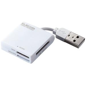 ELECOM エレコム MR-K009WH  USB2.0 ケーブル固定メモリカードリーダ/43+5/ホワイト｜murauchi