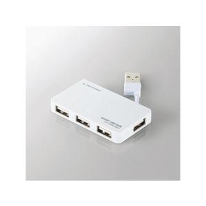 ELECOM エレコム USB2.0ハブ/ケーブル収納タイプ/バスパワー/4ポート/ホワイト U2H-YKN4BWH｜murauchi