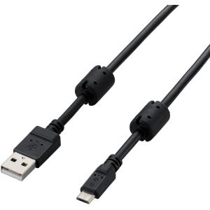 ELECOM エレコム フェライトコア付USB2.0ケーブル/A-microB/1.2m/ブラック U2C-AMBF2U12BK｜murauchi