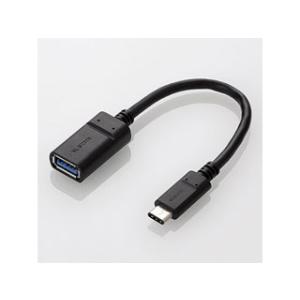 ELECOM エレコム スマートフォン用USB3.1ケーブル/C-Aメス/認証品/0.15m/ブラック MPA-AFCM01NBK｜murauchi