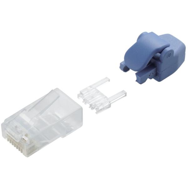 ELECOM エレコム RJ45コネクタ/Cat6単線ヨリつめ折れ防止+プロテクタ10 （入り数10...