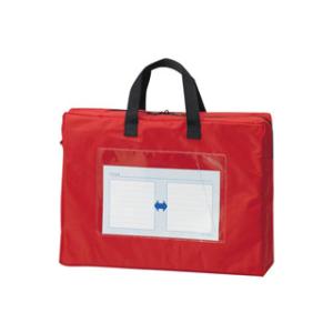 森繁 メールバッグ(マチ80mm付Wファスナー)A4　長辺取っ手付 レッド  CR-ME44-R