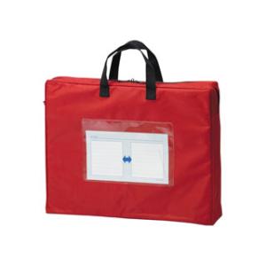 森繁 メールバッグ(マチ80mm付Wファスナー)B4　長辺取っ手付 レッド  CR-ME55-R