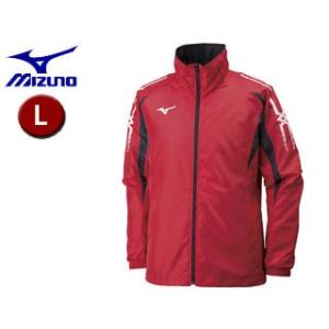 ミズノ mizuno  32JE8015-62 ＭＣＢ ウィンドブレーカーシャツ 【L】 （チャイニーズレッド×ブラック）｜murauchi