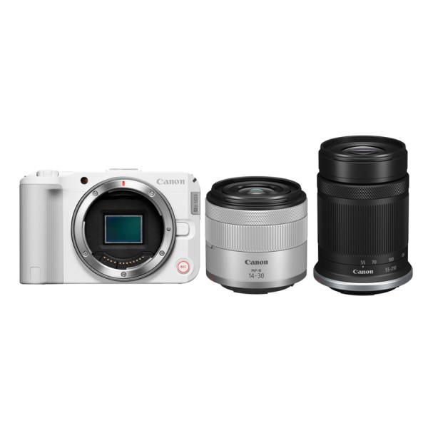 CANON キヤノン EOS R50 V(ホワイト)ダブルズームキット ミラーレスカメラ 6896C...