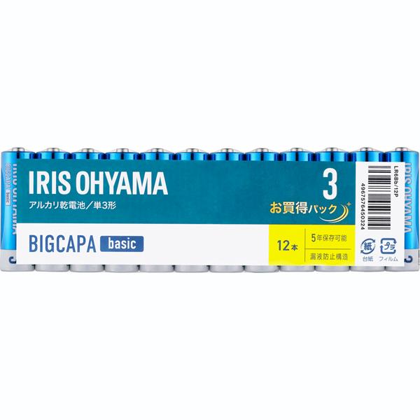 IRIS OHYAMA アイリスオーヤマ LR6Bb/12P　BIGCAPA basic アルカリ乾...