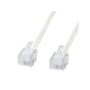 SANWA SUPPLY サンワサプライ やわらかスリムケーブル(白) 20m TEL-S2-20N...