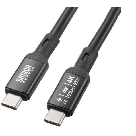 SANWA SUPPLY サンワサプライ USB5Gbps Type-Cケーブル(PD75W・DP ...