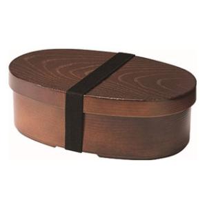 Kakusee カクセー 曲げわっぱ風弁当箱 小判型 茶