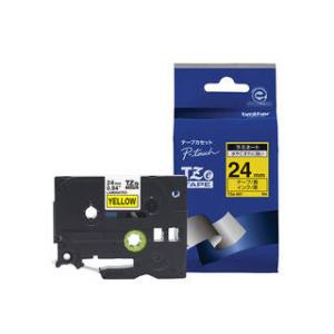brother ブラザー 【TZeテープ】ラミネートテープ(黄地／黒文字／幅24mm) TZe-65...