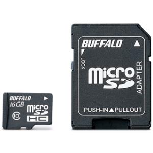 BUFFALO バッファロー 在庫限り microSDHCカード 16GB Class10（クラス1...