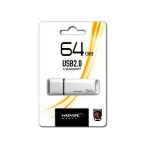 HIDISC/ハイディスク USB 2.0 フラッシュドライブ 64GB 白 キャップ式 HDUF1...