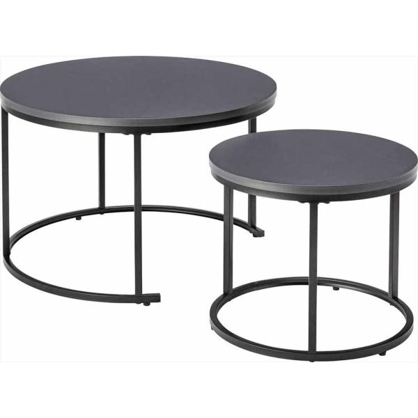 東谷 ROOM ESSENCE ラウンド ネストテーブル ダークグレー COU-001DGY