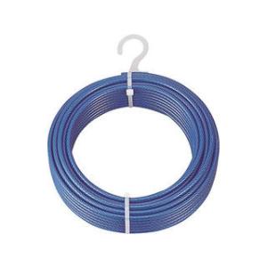 TRUSCO トラスコ中山 メッキ付ワイヤロープ PVC被覆タイプ Φ4(6)mmX50m CWP-...