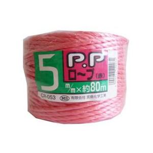 Miyajima 宮島化学工業 PPロープ 赤 5mm×80m CR053