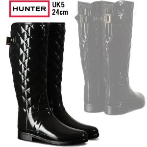 HUNTER ハンター  【レディース】リファインド グロスキルテッドトール 【ブラック】【UK5/24cm】 WFT1031RGL-BLK｜murauchi