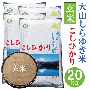 大山しらゆき米 20kg【令和5年産・玄米・こしひかり・5kg×4】〔むろ米穀〕