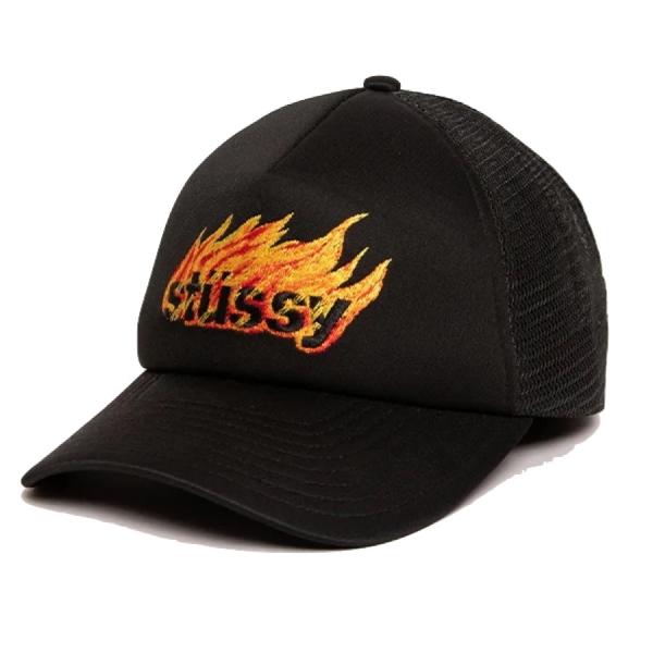 ステューシー キャップ 帽子 STUSSY Flames Trucker Cap メンズ・レディース...