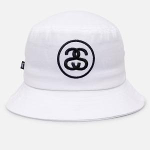 ステューシー バケットハット STUSSY SS LINK BUCKET HAT ホワイト バケハ 帽子 キャップ メンズ・レディース(男女兼用)