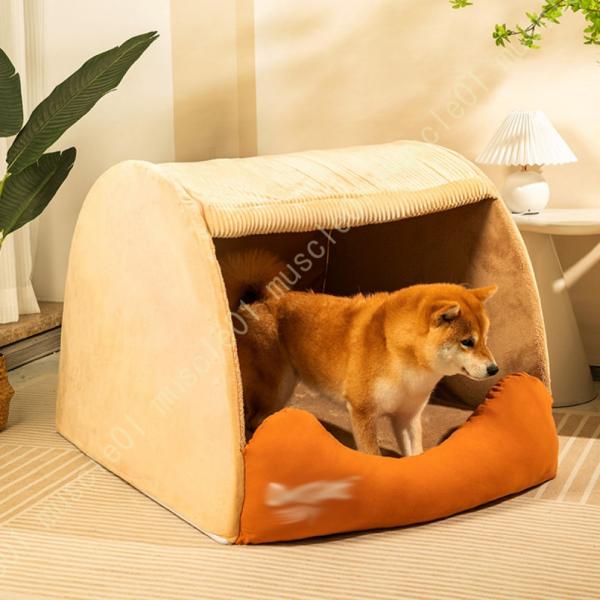 ペットハウス 犬 ベッド ドーム型猫 ハウス 洗える室内用 多用 暖かいクッション 2way ペット...