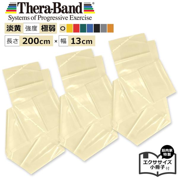 【お得な黄褐色３本セット】セラバンド（Theraband）イエローブラウン 　強度：極弱　長さ2m（...