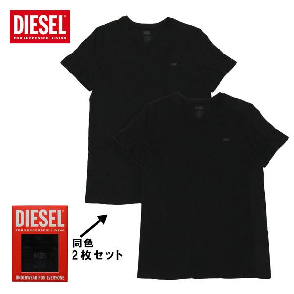 ディーゼル DIESEL  2パック Tシャツ アンダーウェア ラッピング可能 【即日発送】【BLA...