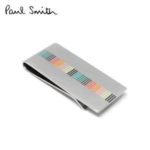 ポール・スミス Paul Smith  【即日発送】 STRIPE マネークリップ【シルバー×マルチカラー】 M1A-MONE ESFINE 96/m-wallet｜mush-and-laugh