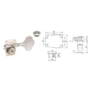GOTOH ゴトー ベース ペグ GB2 G(ゴールド) 片側4個セット 【GB2/G/L4