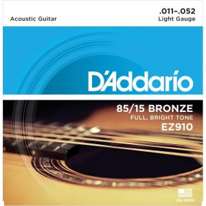 D'Addario ダダリオ アコースティックギター弦 85/15 AMERICAN BRONZE EZ Light 011-052 EZ910 【国内正規品】1Set｜musicfarm