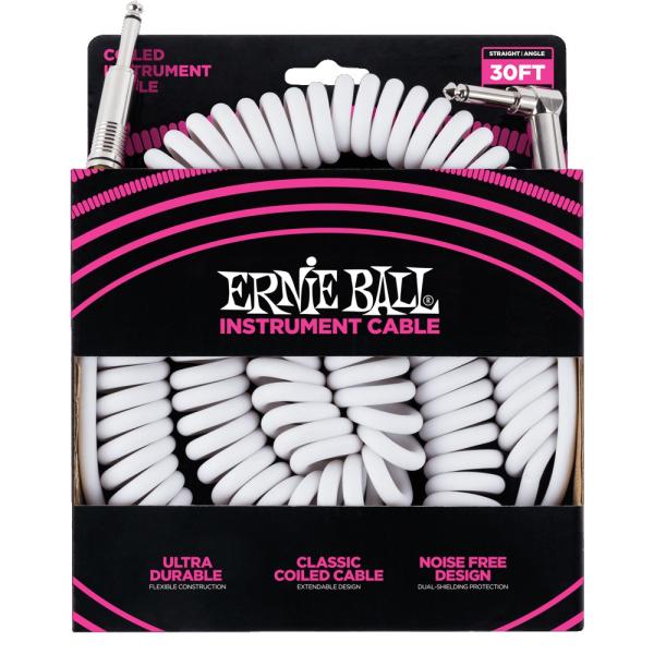 ErnieBall 30&apos; COILED STRAIGHT / ANGLE INSTRUMENT C...