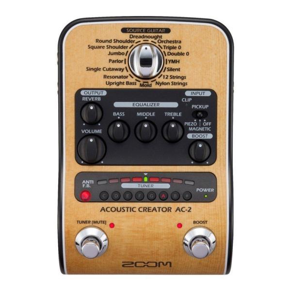 Zoom ズーム / AC-2 Acoustic Creator アコースティックギター用プリアンプ...