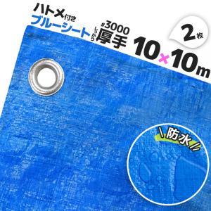 【販売済】厚手特大ブルーシート 10m×10m (60畳) #3000 ハトメ付　建設現場、屋根防雨、災害時などに ブルーシート 10m×10m #3000 厚手 : ねっとんや - 通販 - Yahoo