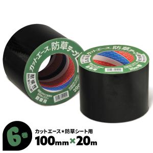 防草テープ 目地シール 幅広 6巻 100mm×20m 光洋化学 強粘着
