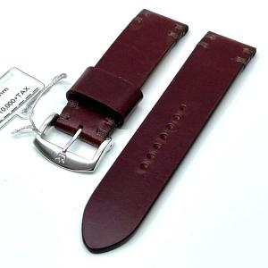 腕時計 ベルト 24mm ハンドメイド カーフ 一枚革 一点物 ブラック