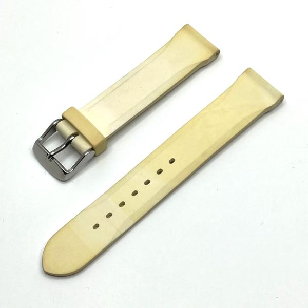 腕時計 ベルト 20mm シリコンラバー ホワイト デッドストック品 日焼けあり M-178