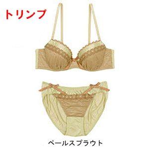 【セール／SALE】55%OFF!＜トリンプ／Ｔｒｉｕｍｐｈ＞３／４カップ　配色ドットレース　ブラ＆ショーツセット　（ペールスプラウト）
