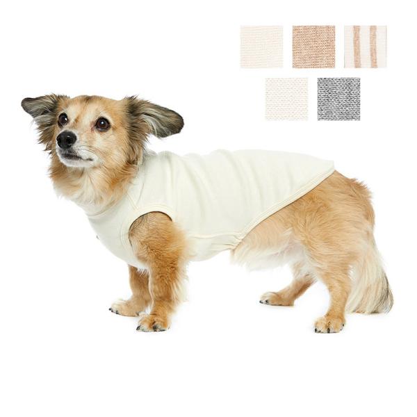 犬 服 アンダーウェア(肌着) ミニチュアダックスタイプ ノースリーブ （犬の下着）オーガニックコッ...