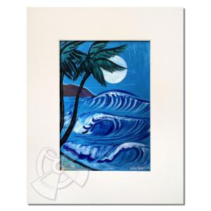 APJ ジクレー版画 額装 生田明 「海の見えるテラス」 9711 サイン刷込