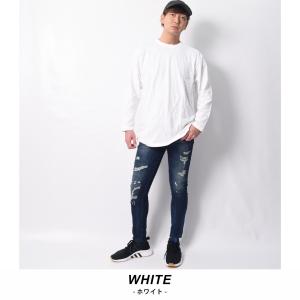 ロングtシャツ 無地 ロンT メンズ 長袖Tシ...の詳細画像4