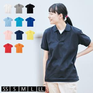 ポロシャツ レディース 半袖 無地 胸ポケット UVカットプリントスター