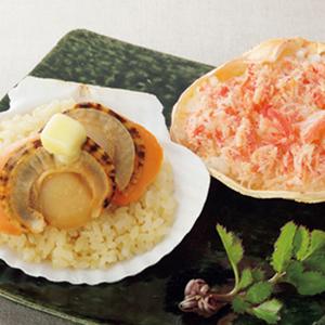 札幌バルナバフーズ 紅ずわい蟹甲羅盛めしと帆立貝めし詰合せ